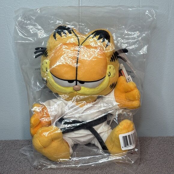 Kidrobot Phunny Garfield Karate Uniform 8" Plush Stuffed Animal Black Belt NWT - Picture 1 of 6